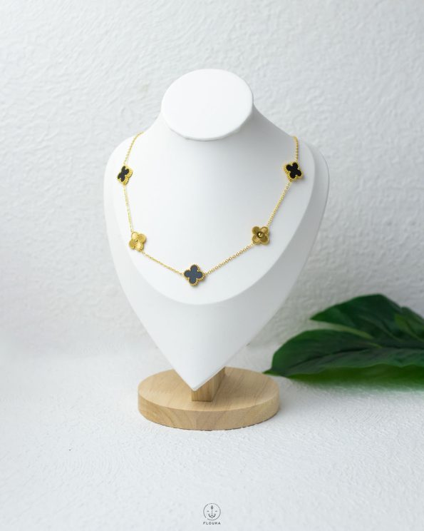 black &gold vancleef necklace
