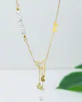pearl butterfly gold necklace