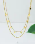 double layer stars gold necklace
