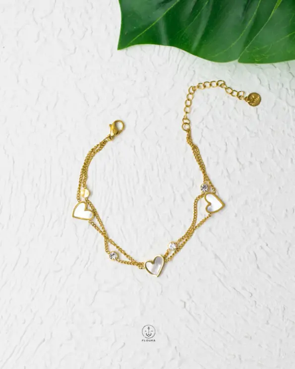 double layer straus heart bracelet