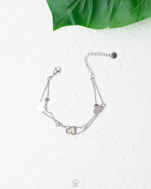 double layer straus heart bracelet