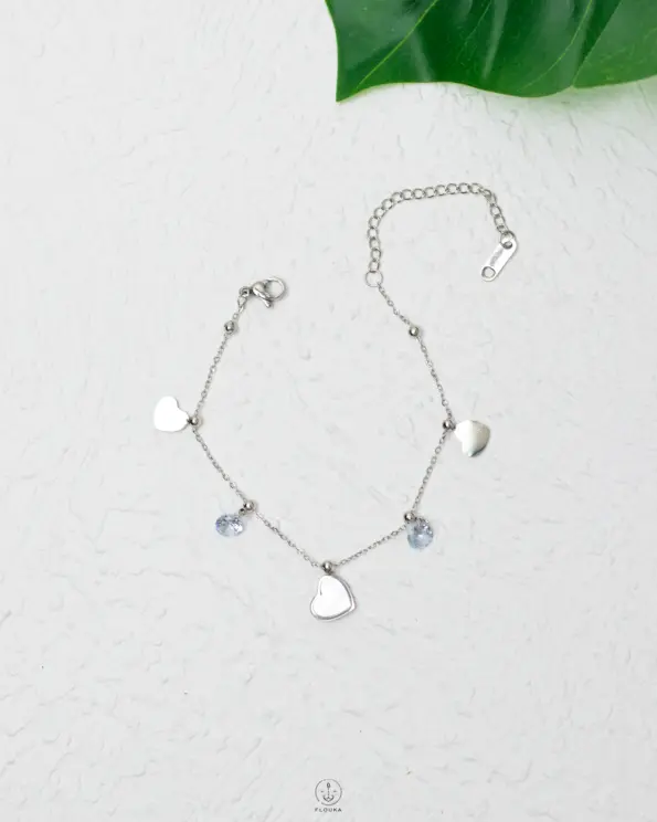 silver hearts bracelet