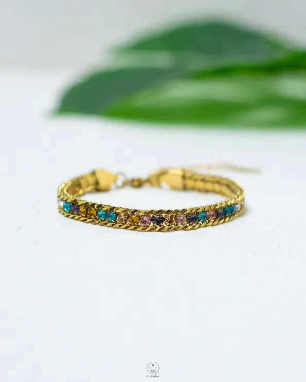mix colours tinnes gold bracelet