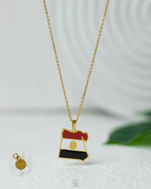 Flag Egypt gold necklace