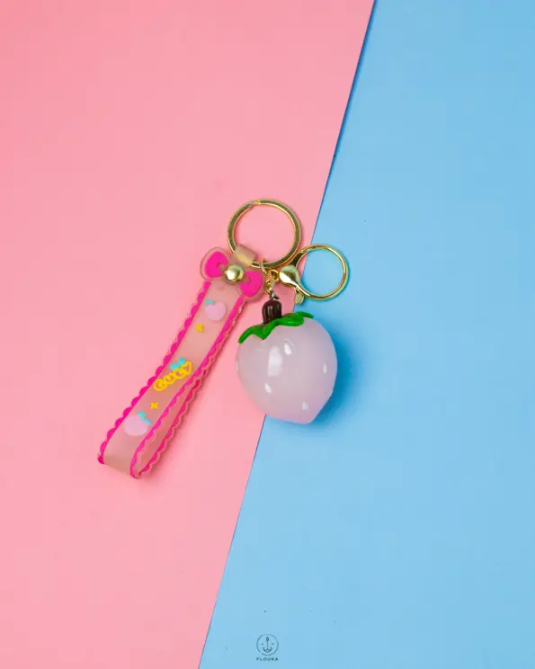 PINK Luminous strawberry keychain