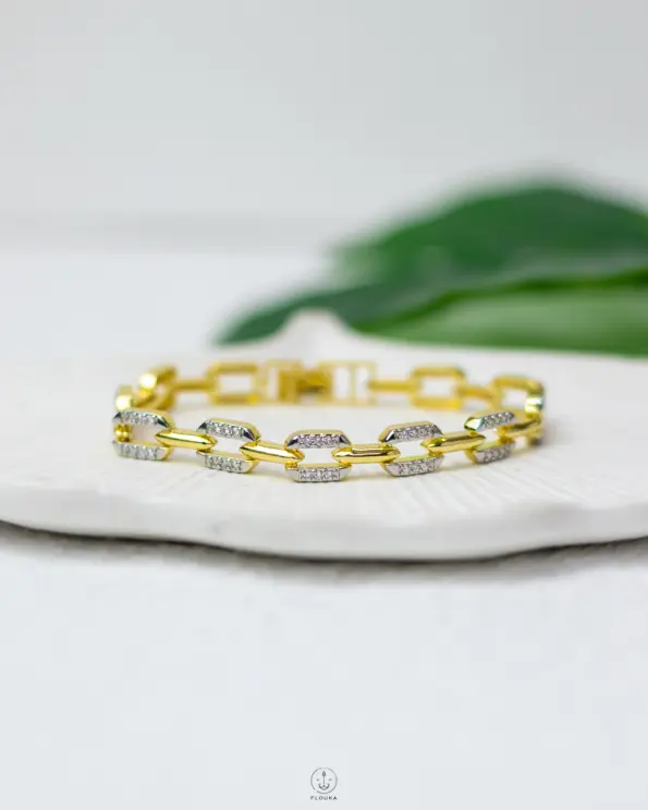 mix silver & gold chains bracelet