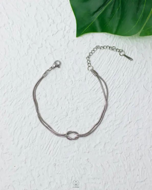 silver tie bracelet