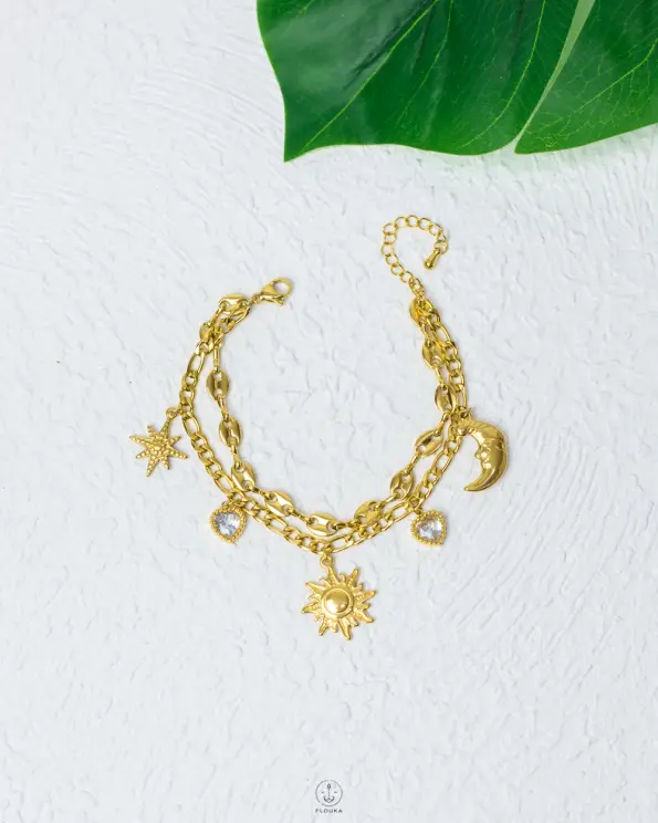 sun & moon gold bracelet