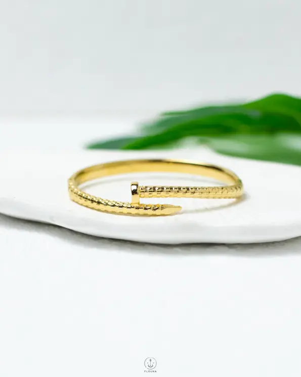 basic gold nail bracelet