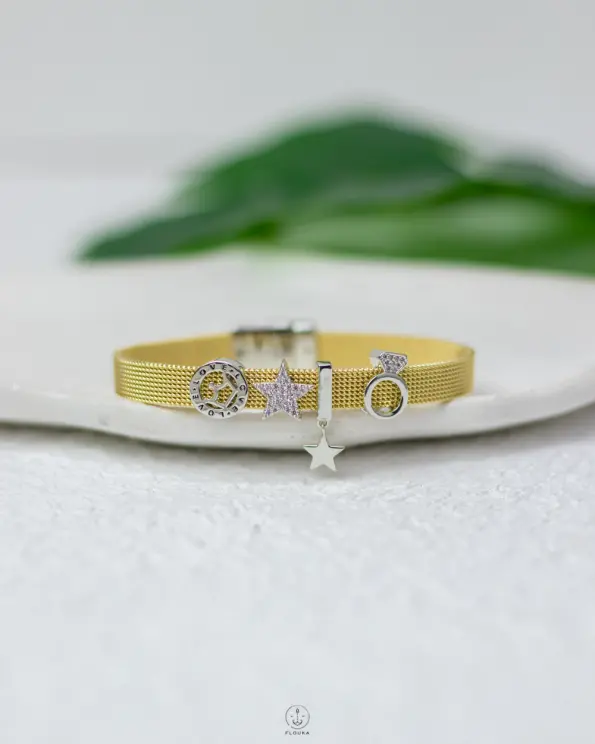 Luxury pandora stars straus gold bracelet