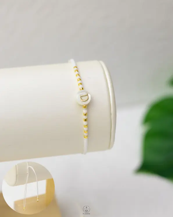 white letter ( D ) hand made bracelet