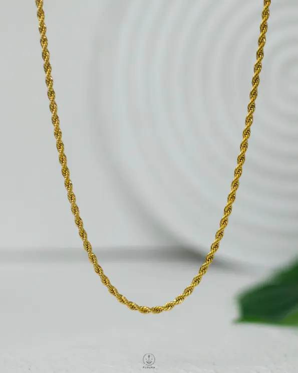 simple rope gold necklace