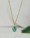 stars blue gold necklace