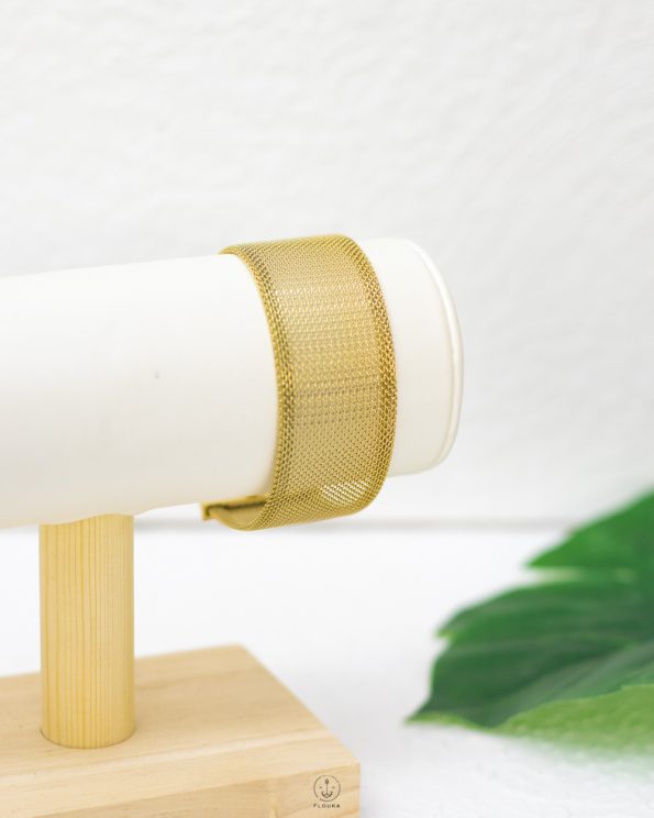 flat fance bar gold bracelet