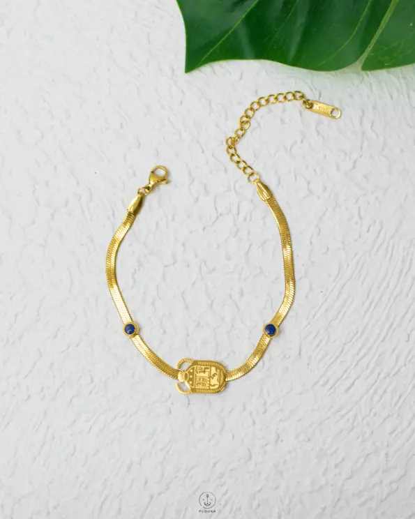Pharaonic scarab gold bracelet