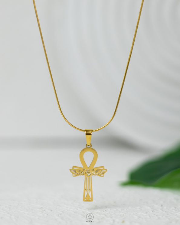 key life pharaonic gold necklace