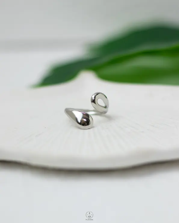 double head silver ring