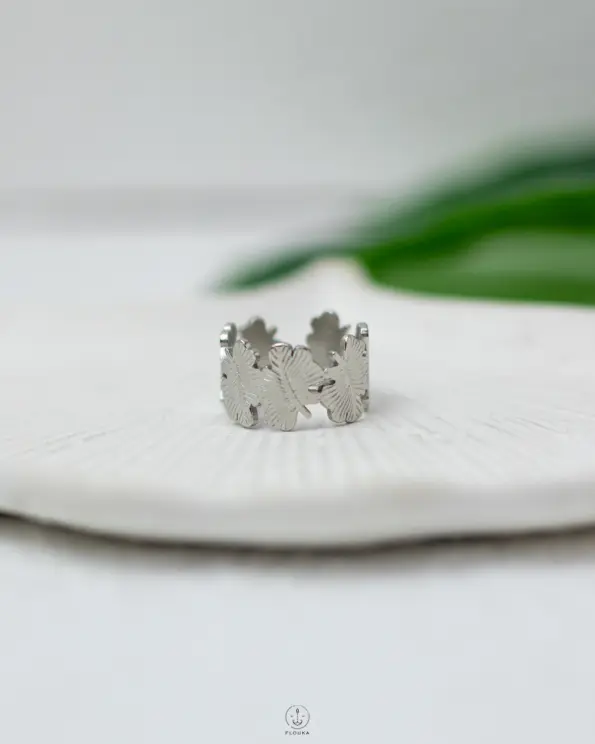 leafs silver ring