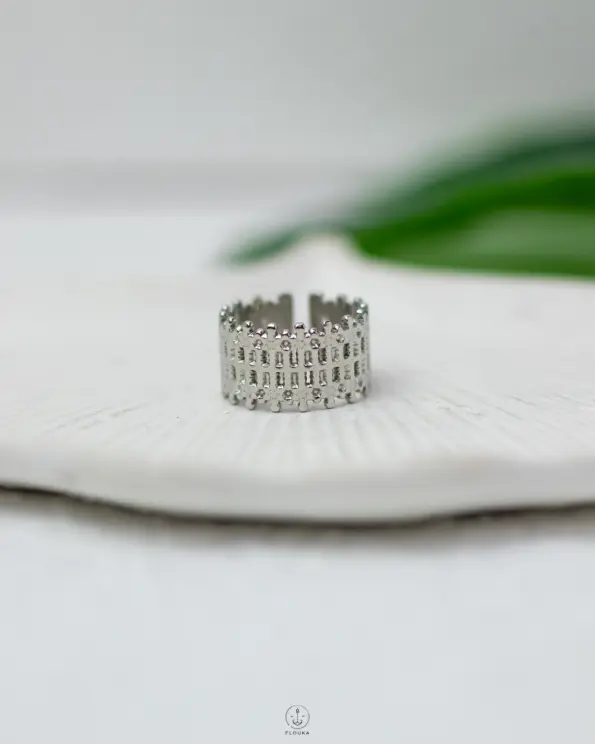 silver wide ring