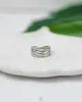 mix layers silver wide ring