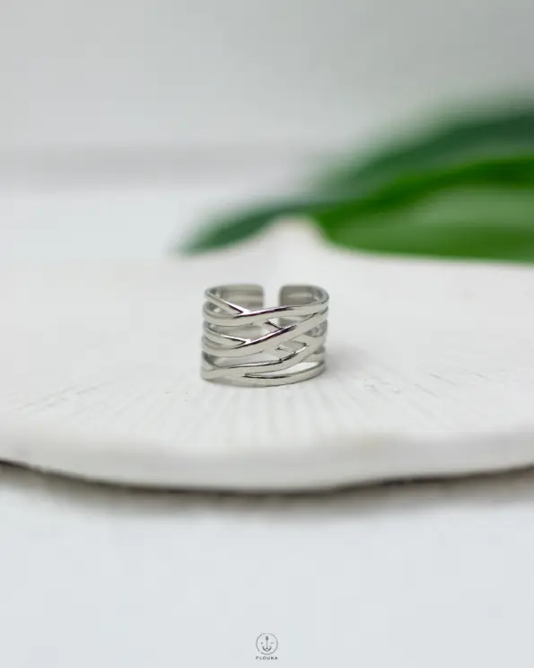 layers silver free size ring