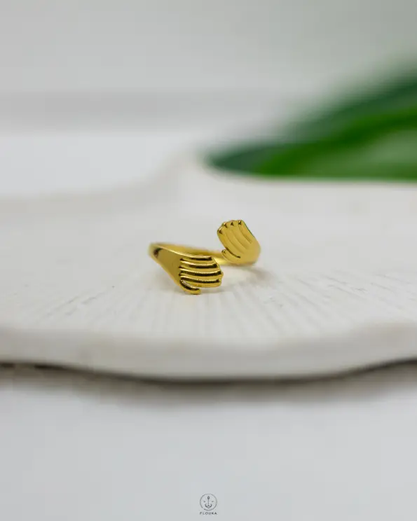 double hand gold free size ring