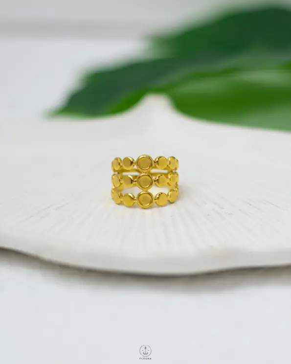 three layers gold ring