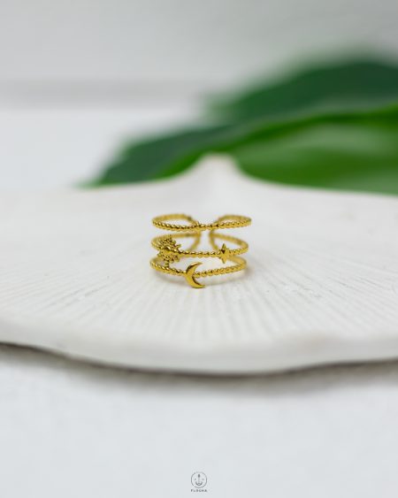 gold moon free size ring