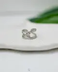 silver tie free size ring
