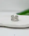 silver wide free size ring