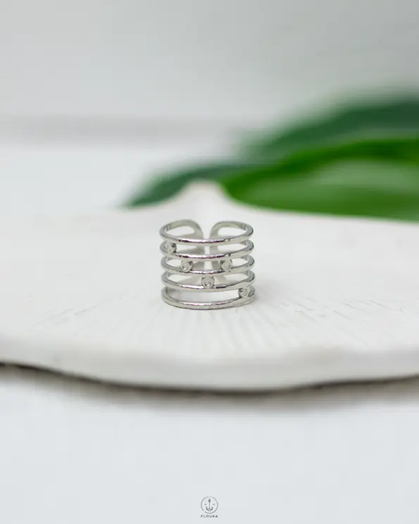 silver points free size ring