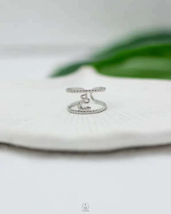 silver snake free size ring