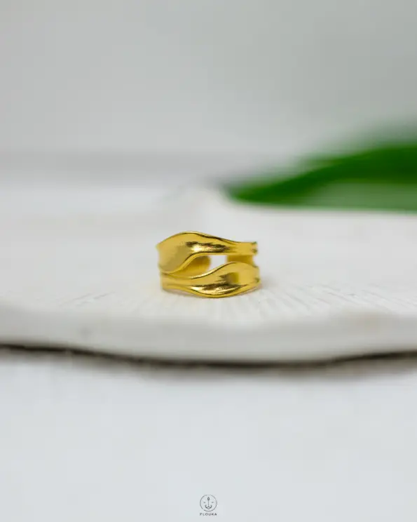 double gold free size ring