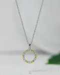 gold stars circule neckless