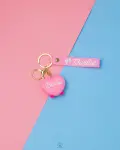 PINK Barbie heart rabber keychain