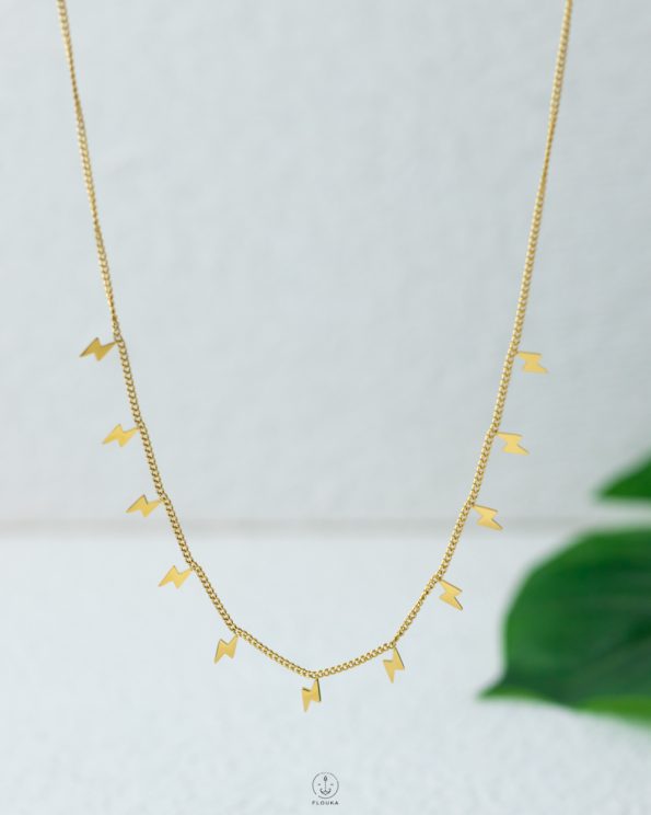 many Lightning gold necklace