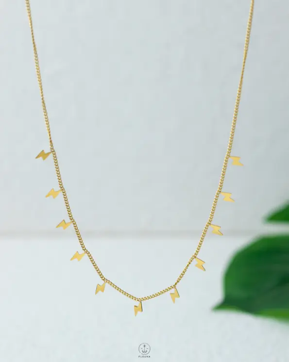 many Lightning gold necklace