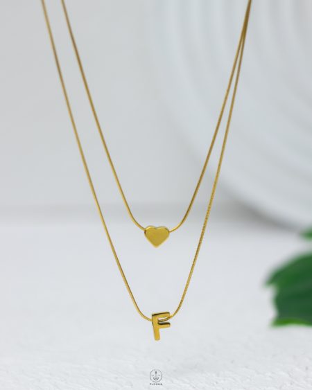 heart & F necklace