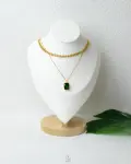 wheat beeds green necklace