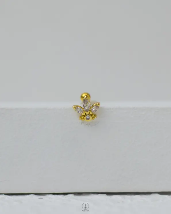 gold strus piercing