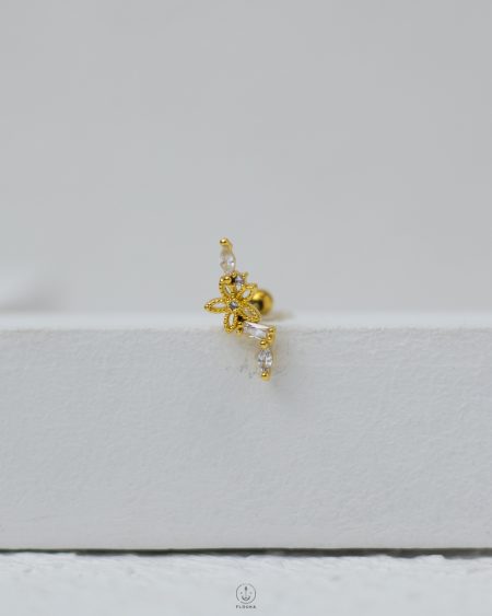 gold flower piercing