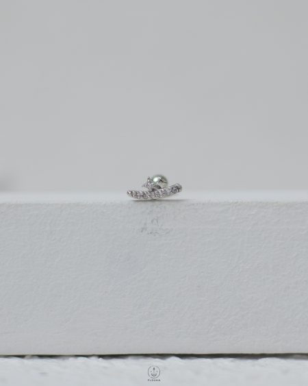 silver double stars strus piercing