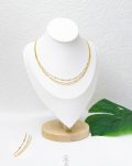 3 layers gold thin necklace