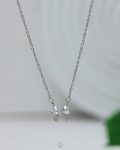 silver strus tie necklace