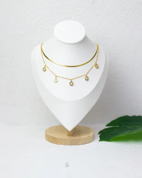 double layer white bulgari necklace