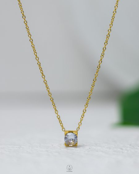 crystal gold diamond necklace