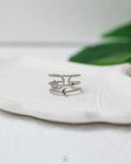 mix layers silver moon ring