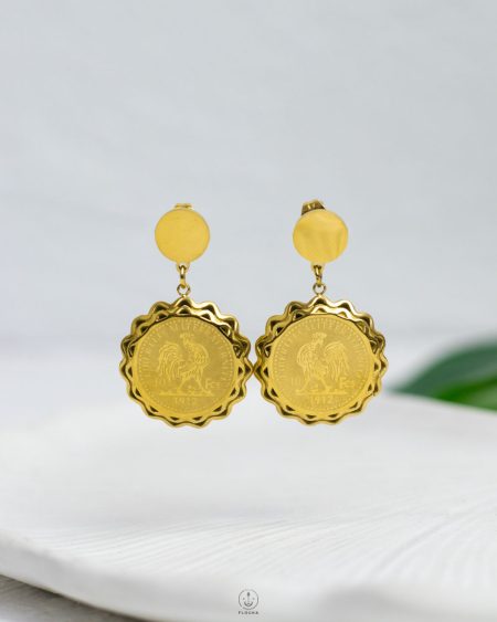 gold basic coin earrings