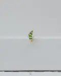 gold blue beeds crescent piercing