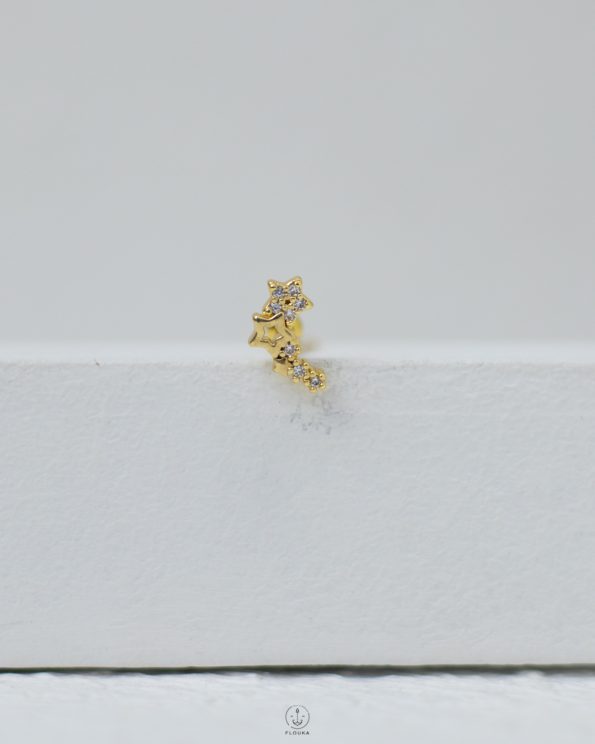 gold strus stars piercing